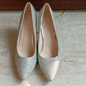 Cinderella rhinestone silver pumps